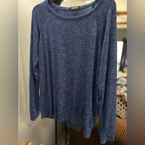 Buffalo By David Bitton CREW NECK LONG SLEEVES SWEATSHIRT Heathered Blue Size S - Picture 7 of 9